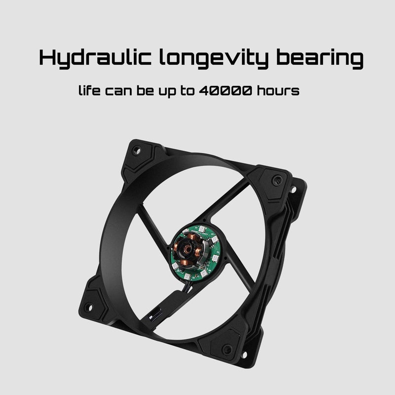 upHere 120mm Case Fan,Support 5V ARGB Addressable Motherboard SYNC,Colorful Cooler Speed Adjustable with Fan Control Hub for PC Cases, CPU Coolers,Radiators System,6-Pack,SR12-06-6 - Image 4